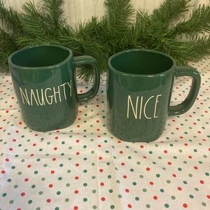 Rae Dunn Holiday Naughty and Nice Mugs